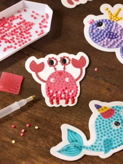 Magnets animaux marins en broderie diamant