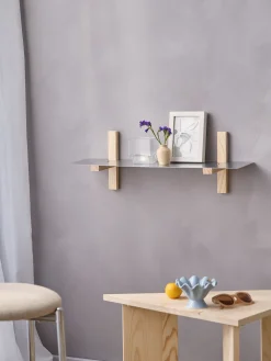 Étagère murale en pin et acier