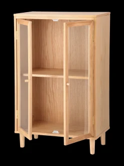 Armoire en bois avec portes en verre