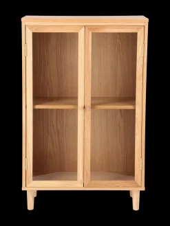 Armoire en bois avec portes en verre