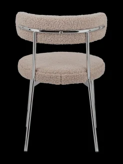 Chaise de salle à manger Teddy avec structure aspect chromé