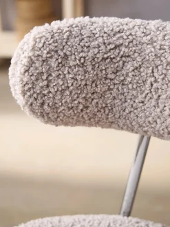 Chaise de salle à manger Teddy avec structure aspect chromé