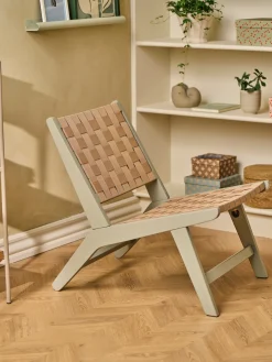 Chaise longue avec sangles en tissu