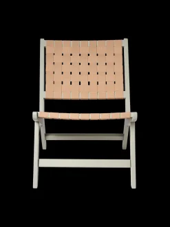 Chaise longue avec sangles en tissu