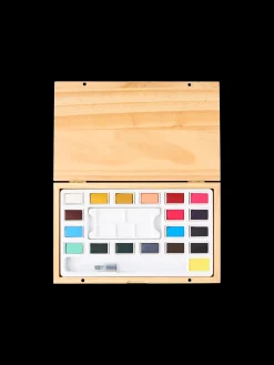 Coffret aquarelle en bois