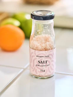 Flocons de sel rose en cristal
