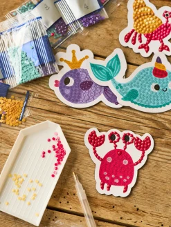 Magnets animaux marins en broderie diamant