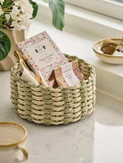 Panier rond tressé