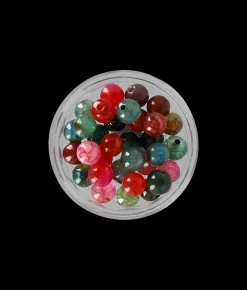 Perles d’agate semi-percées 6 mm