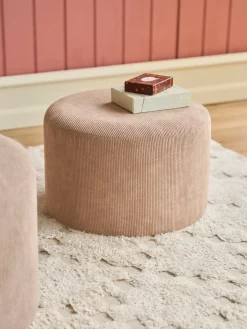 Pouf en velours côtelé