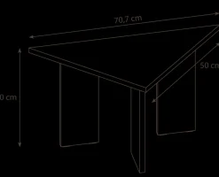 Table d’appoint triangulaire en bois de pin