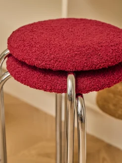 Tabouret en tissu teddy