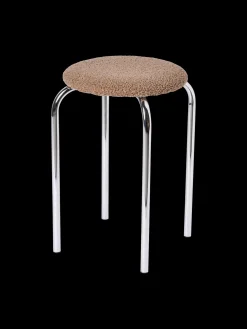 Tabouret en tissu teddy